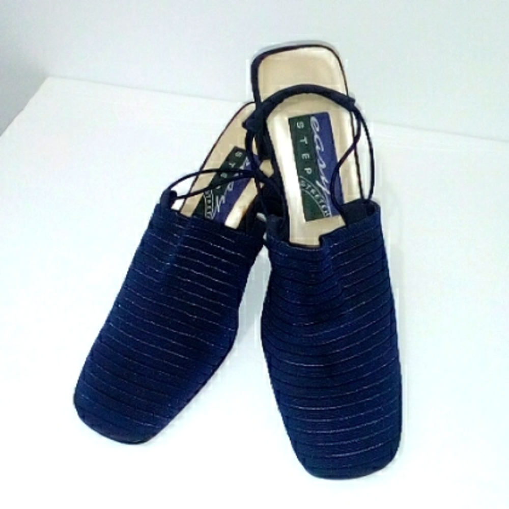 Easy Step navy Square Toe Heel slingbacks